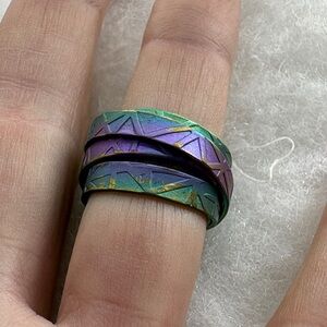 Colorful Geometric Women Ring